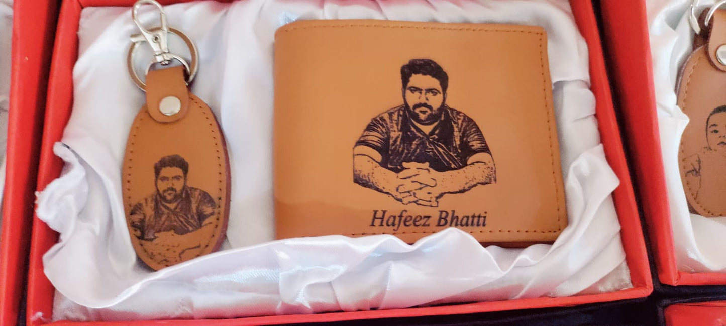 Premium Customized Wallet & Keychain Set Photo Wallet